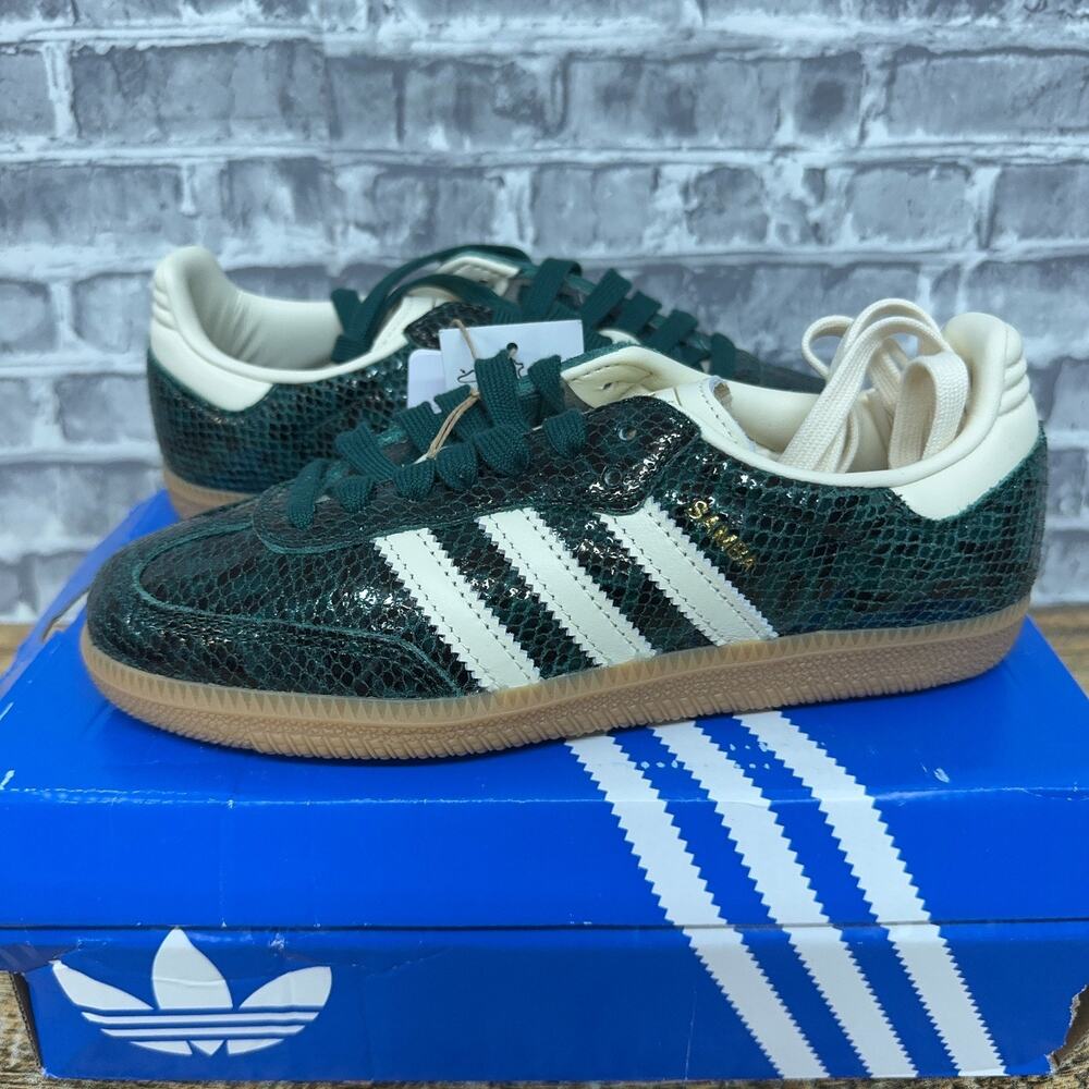 Adidas Samba OG Snakeskin Collegiate Green JR8848 Womens Size 5.5 New Rare